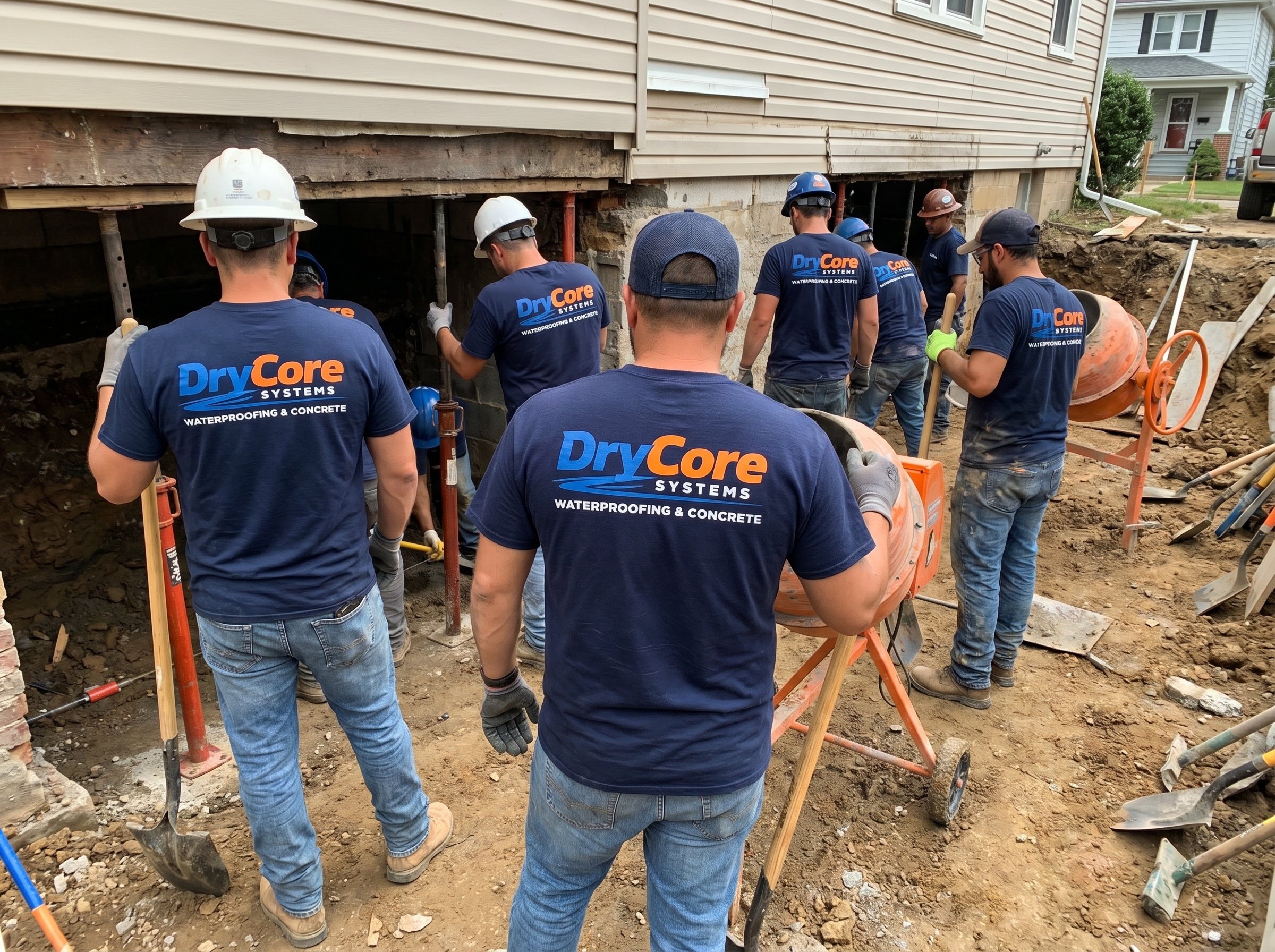 Concrete foundation pour